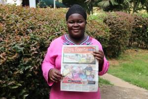 Aidah Nannyunju with her feature story 